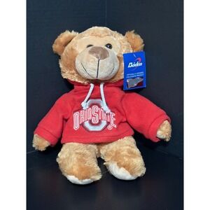 Ohio State Buckeyes Teddy Bear Red Hoodie Official Licensed Collegiate Plush Toy